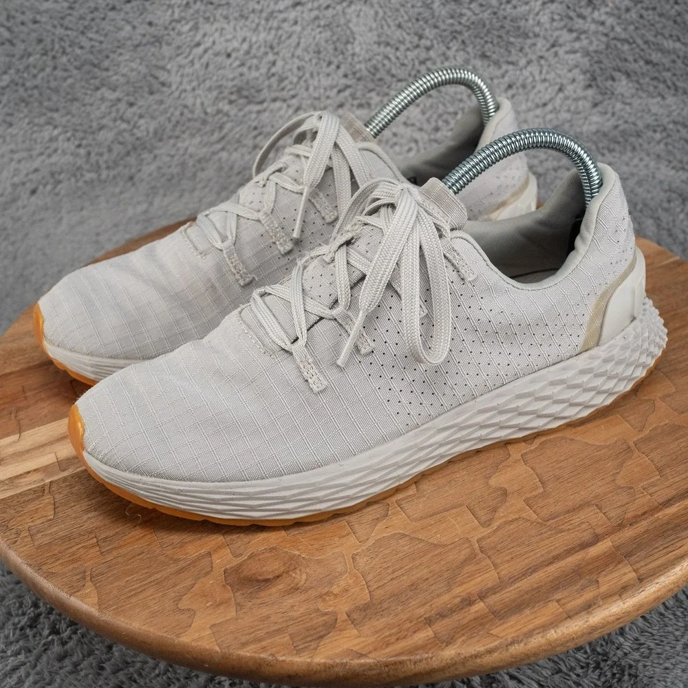 Nobull Ripstop Running Shoes White Low Top Geometric Lace Up Womens 8.5 (Mens 7)